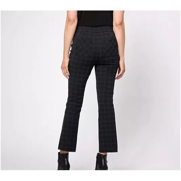 Isaac Mizrahi Live! Printed Ponte Baby Bootcut Ankle Pant Pitch Black 2X A609778 - Picture 2 of 3